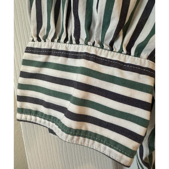 Women's J.Crew Trifecta Striped Oversized Shirt Blue Green Medium M - Picture 8 of 11